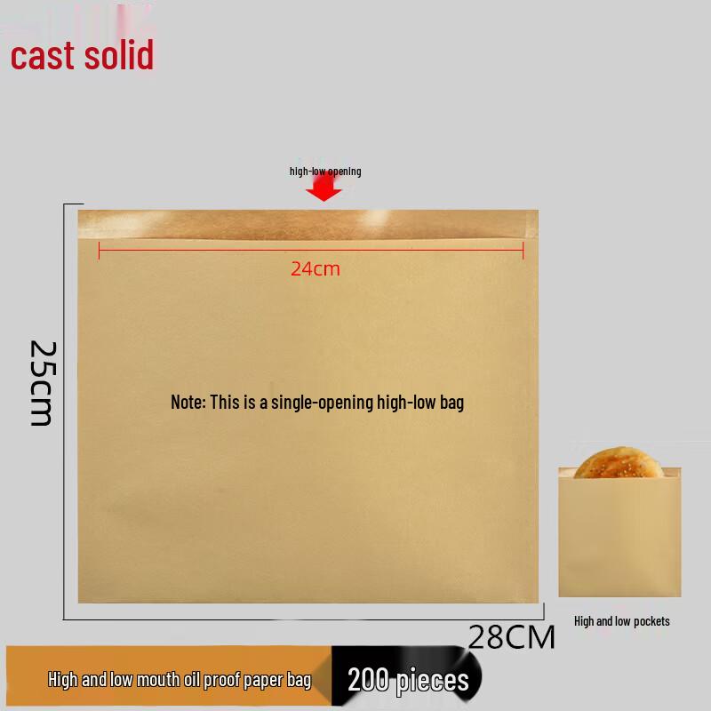 Disposable Triangle Oil-proof Kraft Paper Food Bags