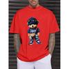 Luxury Little Bear Print Print Tshirt Summer Casual O-Neck Short Sleeve Clothes Harajuku Unisex Cotton Tee Streetwear Tops