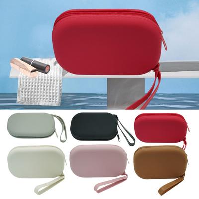 Ovaler Silikon-Make-up-Beutel Wasserdichte Tragbare Aufbewahrungstasche Mit Reißverschluss Reise-Kosmetiktasche für Toilettenartikel Lippenstifte Schlüssel Schmuck