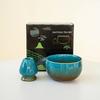 Matcha Bowl with Mouth Matcha Tool Brush Tea Bowl Mixer Utensil Set Japanese Ceramic Kiln-changing Glaze 1000