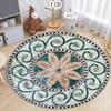 Vintage Stone Pattern Round Carpet Retro Floral Area Rug Floor Mat for Living Room Bedroom Aesthetic Home Decor Large Carpet