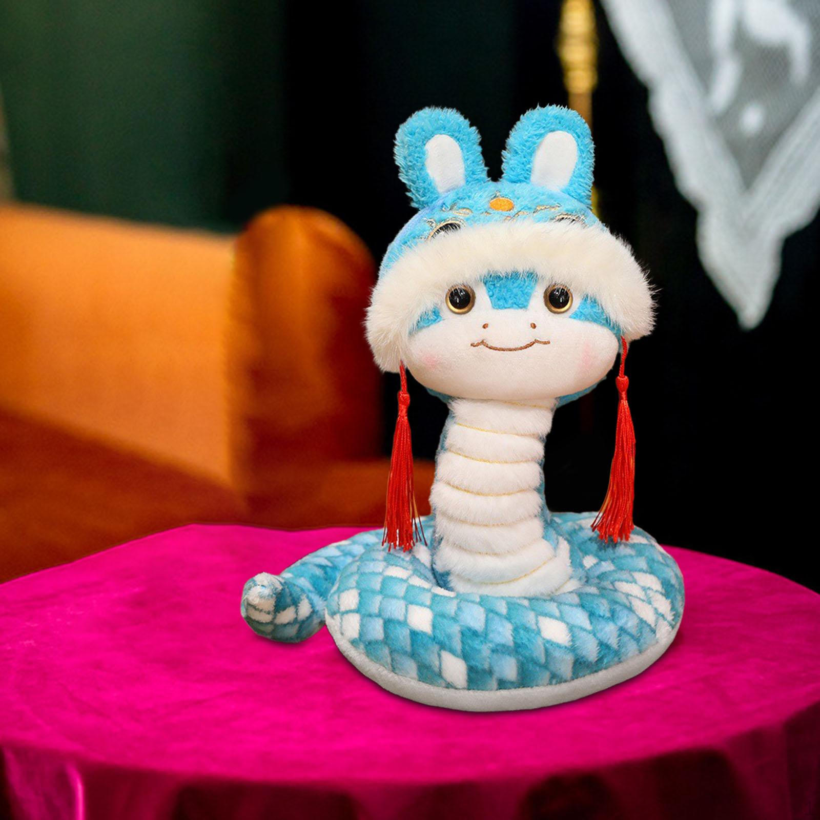 

Китайская плюшевая игрушка-змея, фигурка животного для сувенира и праздников синий