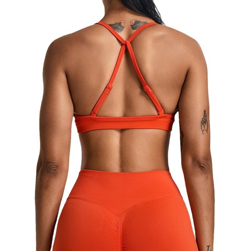 New Chest Pleated Sexy Yoga Bra For Women, Seamless Back Sports Bra, Quick Drying Running And Fitness Suit