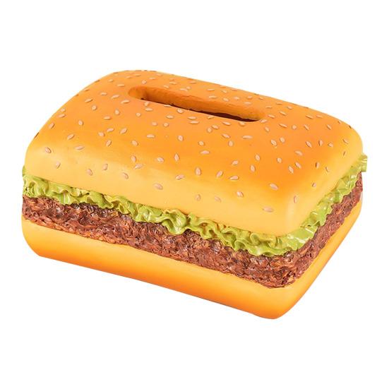Burger Tissue Box Large Capacity Realistic Looking Hamburger Tissue Storage Box Decorative Paper Towel