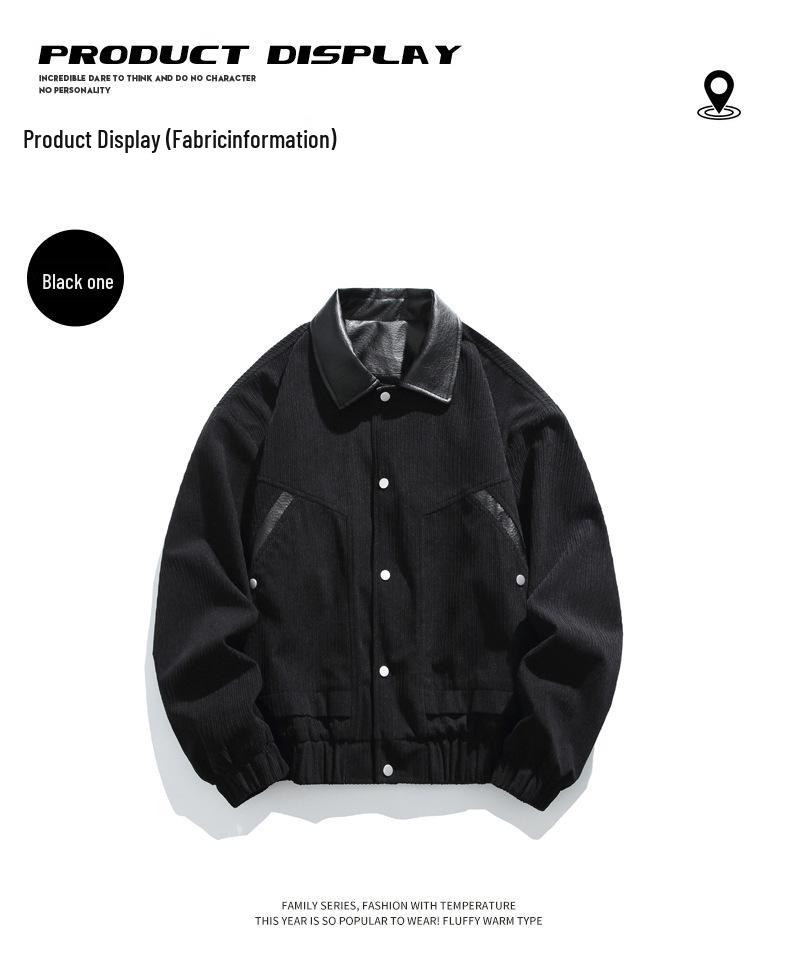 ACU Menswear | Men's Color Block Corduroy Lapel Jacket - 2026 Autumn/Winter High-End Casual Patchwork
