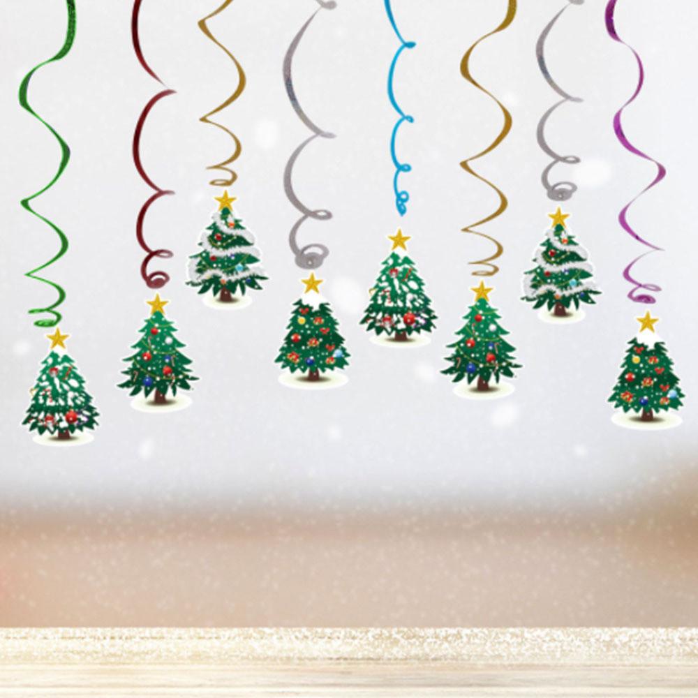 Decorations Eyecatching Christmas With Spiral Streamers And Triangle Flags For Holiday Festivities