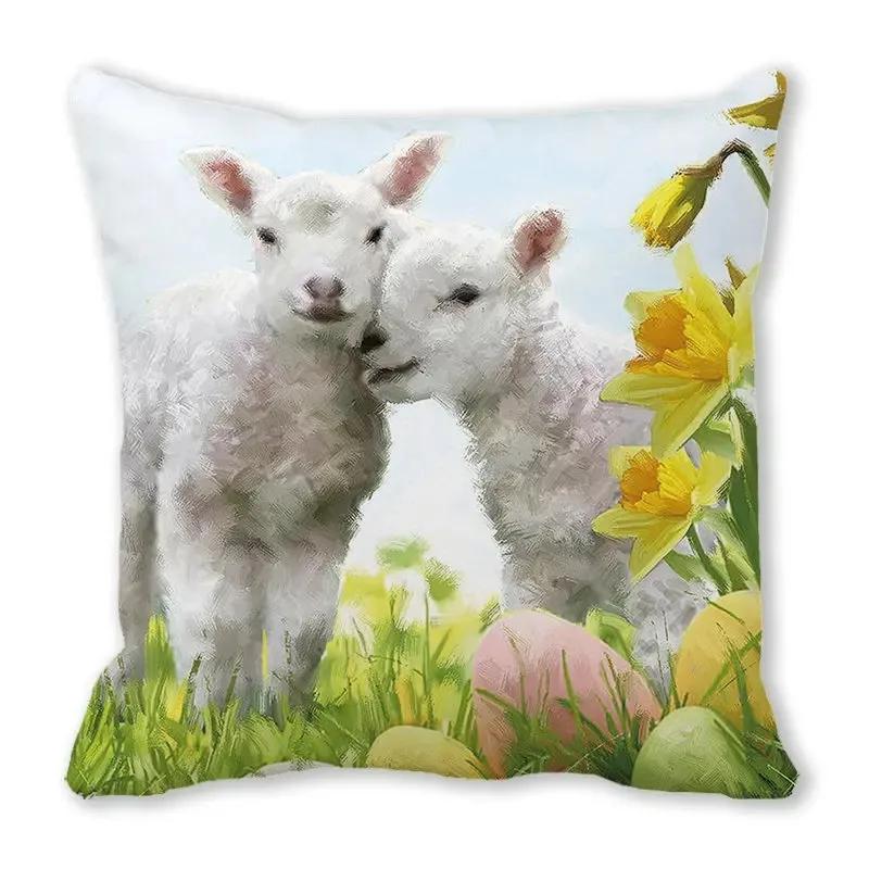 Dog duck sheep pattern printed cushion cover home decoration bedroom living room sofa cushion cover 45x45 cm