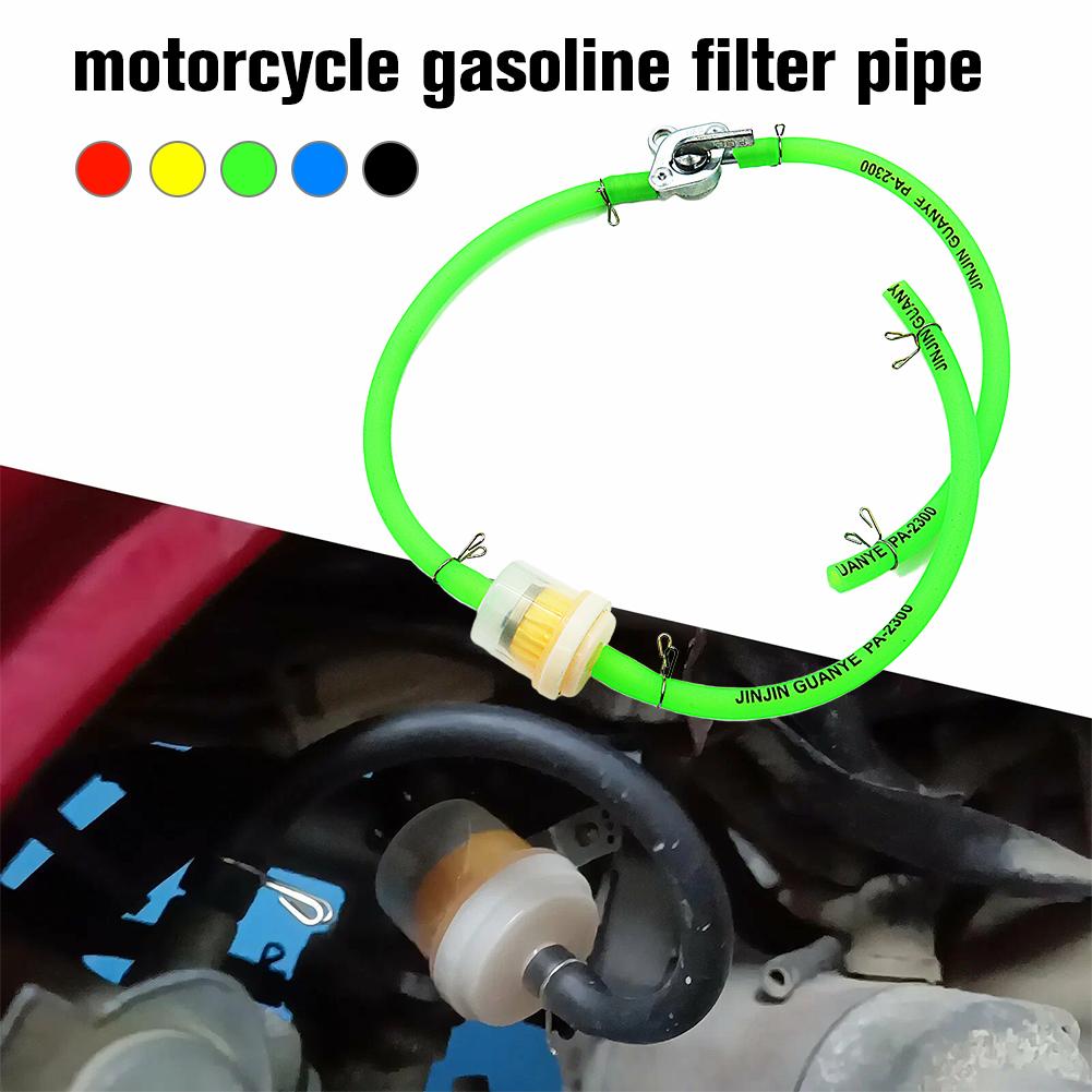 Motorcycle Petrol Fuel Tap Valves On/Off Switch + Oil Inline Kart Bike tube+Oil Petcock Pit Dirt Filter Go Scooter ATV N4B5