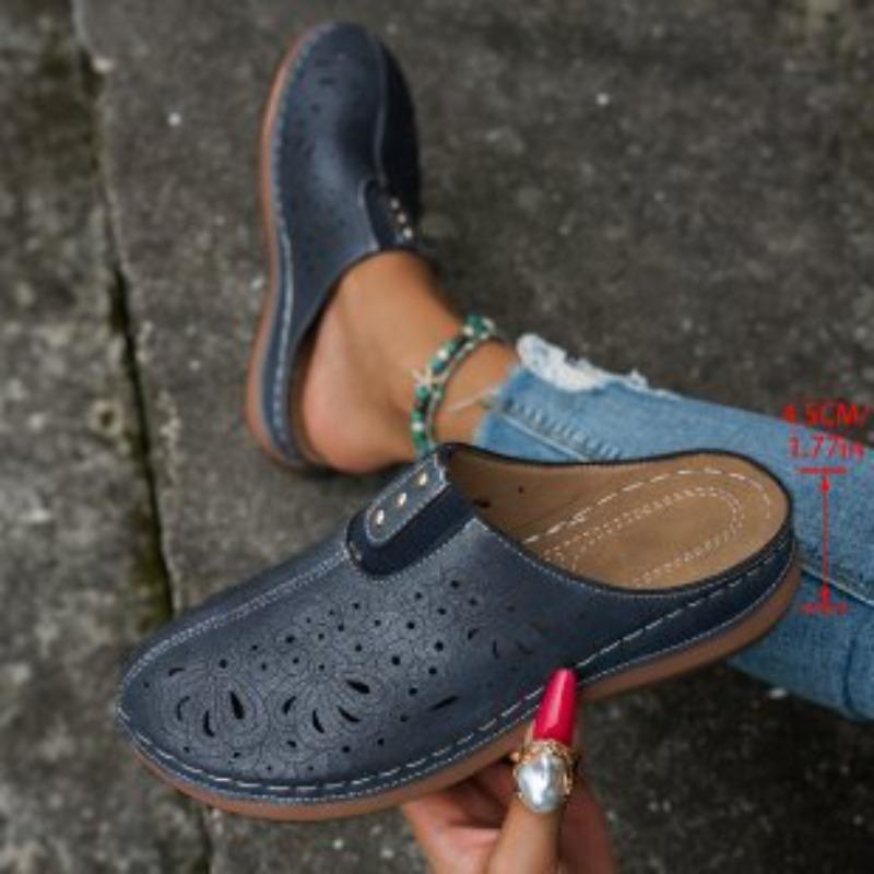 

Summer new large-size slippers women s bag head back empty casual women s shoes platform slippers 43 темно-синий