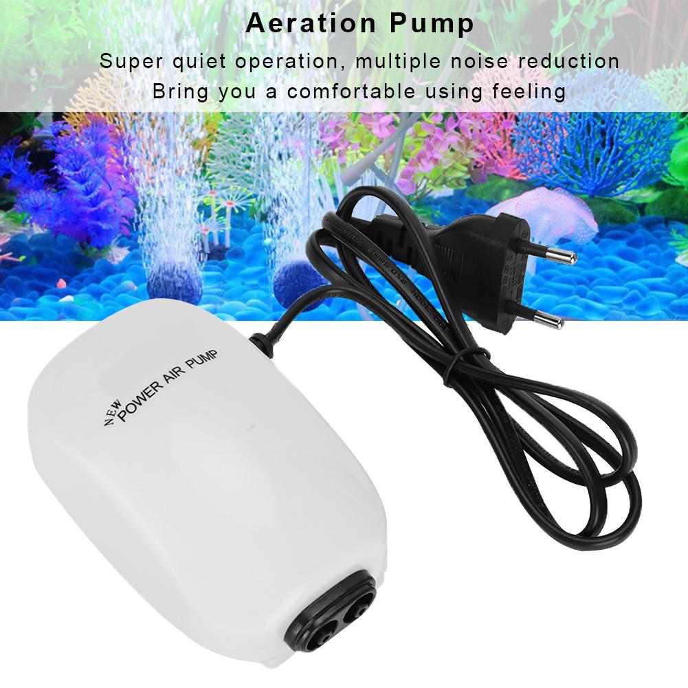 Aquarium Oxygen Pump Fish Aeration Machine Silent Dual Output