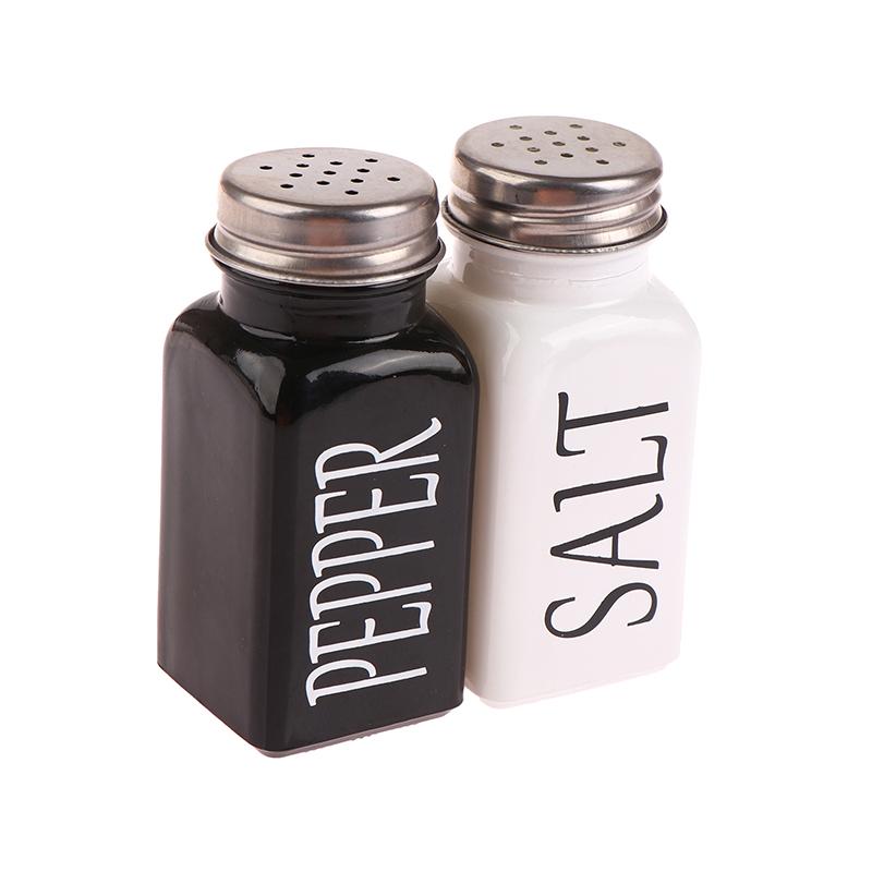 1Pc Salt And Pepper Shaker Storage Spice Shakers Spice Dispenser Refillable Black And White Kitchen Supplies Seasoning Pots