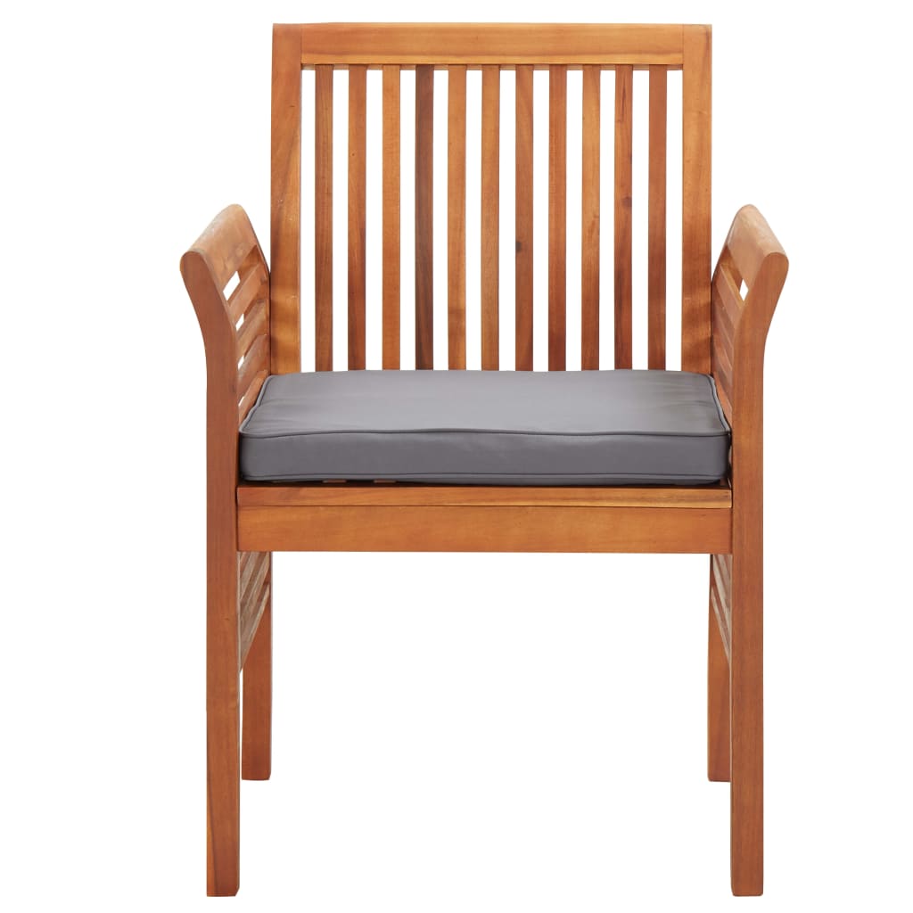 5 Piece Garden Dining Set with Cushions Solid Acacia Wood