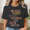 Leopard Print Teacher Tshirt Motivate Respect Educate Inspirational Quote Back To School Tee Gifts Unisex Unisex Teacher Tshirts
