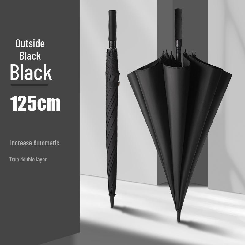 Extra Large Double Layer Automatic Umbrella for Two, Reinforced Long Handle, Stormproof and Sturdy