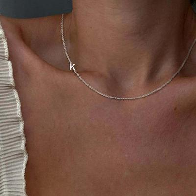 Naszyjnik ze stali nierdzewnej z inicjałem dla kobiet A-Z Alfabet Duża litera Wisiorek Naszyjniki Choker Biżuteria modowa Prezent