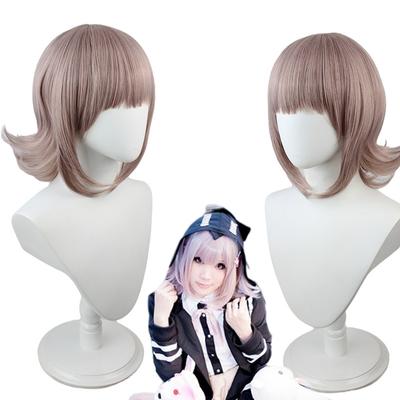 Pelucas cortas para cosplay Danganronpa Nanami Chiaki Goodbye Despair, peluca rubia platino para niñas, peluca femenina para fiesta de Halloween