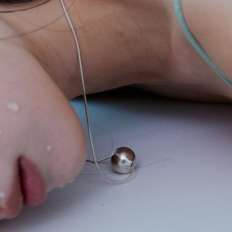lowool Big ball silver necklace