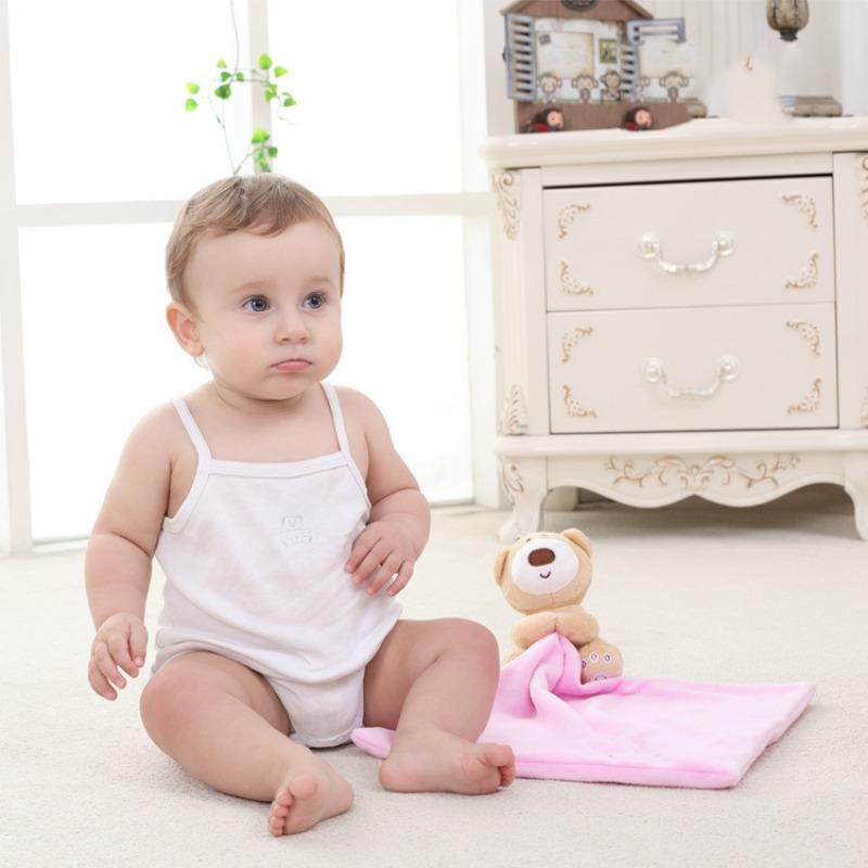 Pătură confortabilă pentru bebeluși și copii, lavabilă, cu ursuleț de pluș, moale, netedă, jucărie de pluș, prosop pentru bebeluși