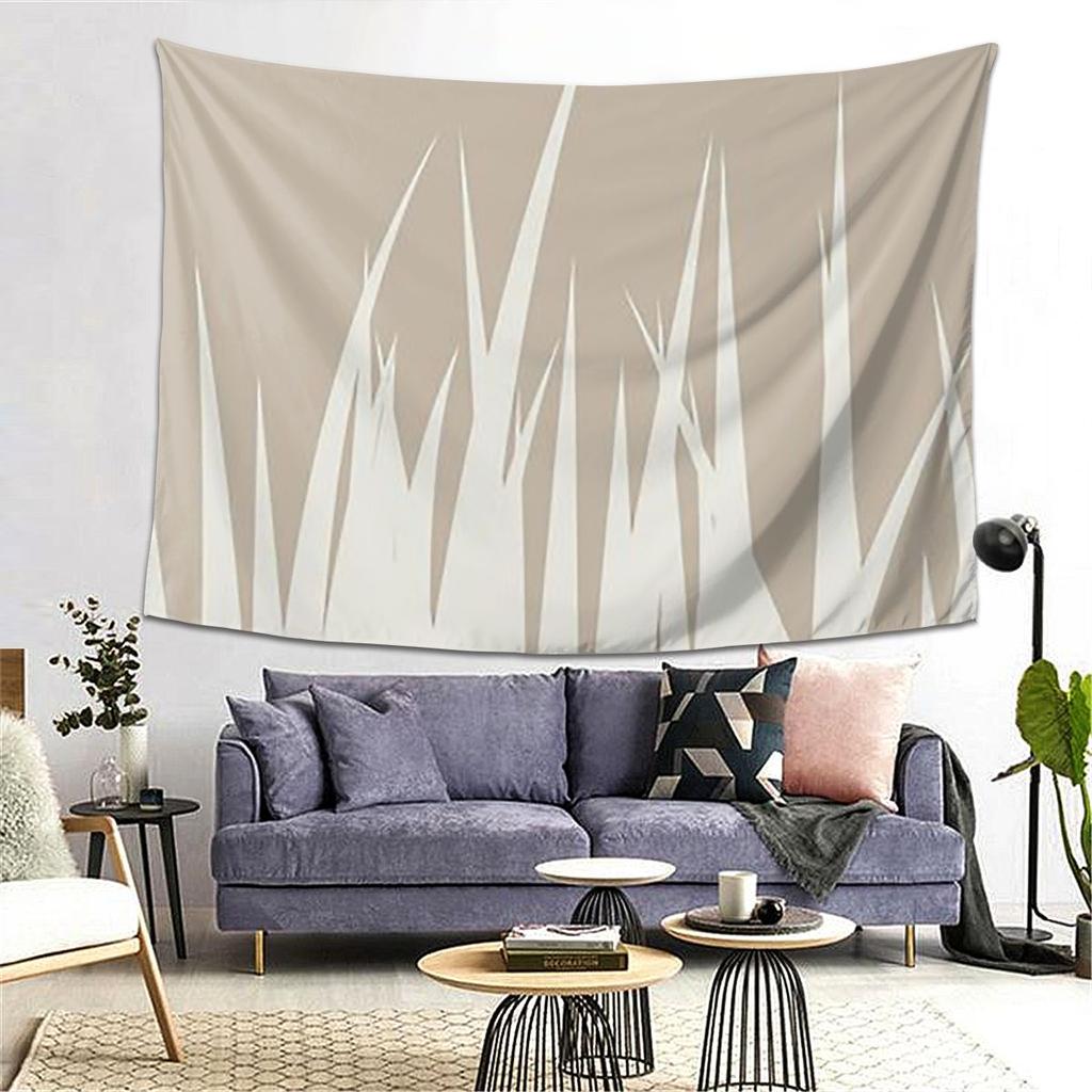 Grass Minimalist Botanical Boho Beige Tapestry Decor Art Aesthetic Tapestries for Living Room Bedroom Wall Cloth Wall Hanging