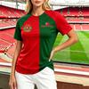 Women's Short Sleeve Round Neck Soccer Fan T-Shirt with Graphic Print