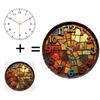 30x30cm Modern Glass Clock Custom Logo Silent Sweep Second Hand Clear Wall Decor
