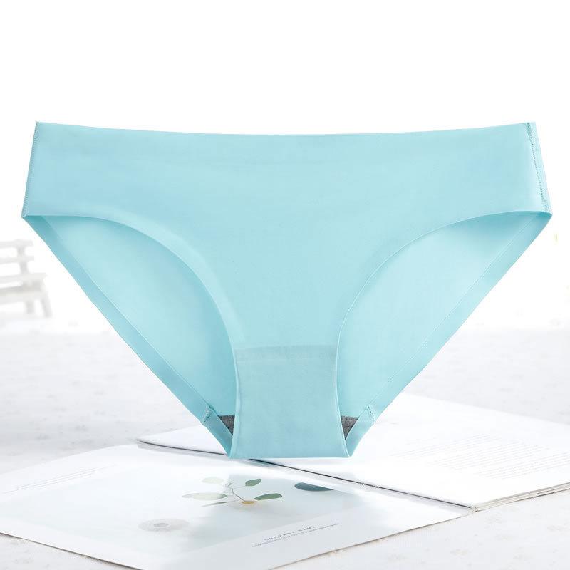 Seamless Panties Quick Drying Simple Girls Underwear Ice Silk Breathable Hip Lift Pants Plus Size Women's Low-rise Briefs