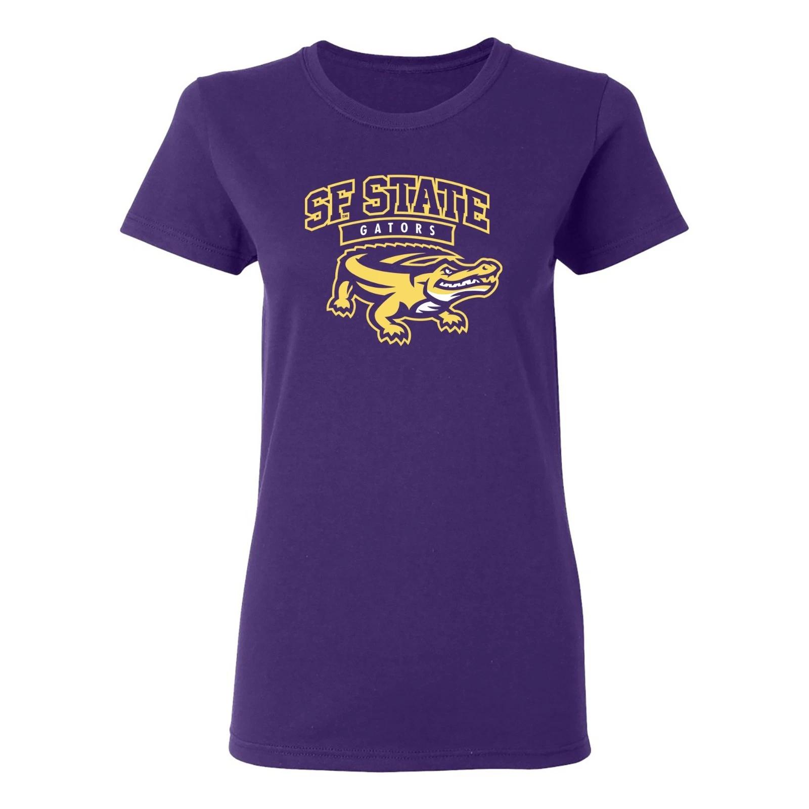 San Francisco State University Gators Arch Logo Women s T-Shirt - Purple S
