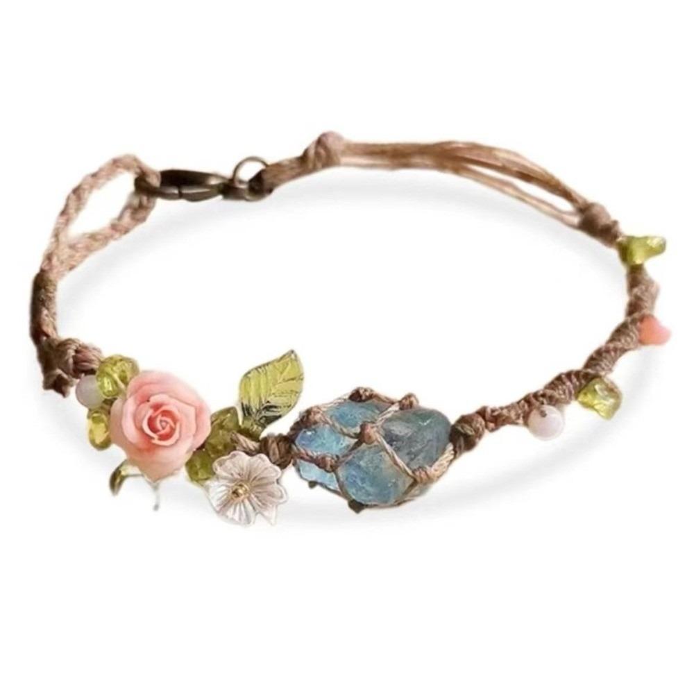 Fashion Jewelry Boho Style Woven Bracelet Colorful Retro Flower Bracelet Wristbands Hand Chain Women