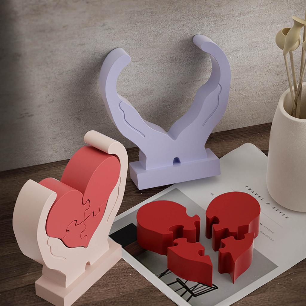 Silikon-Dekorations-Epoxidform, süße Hände, die ein Herz halten, Puzzle-Form, Valentinstag-Ornament-Form für Y-Liebhaber