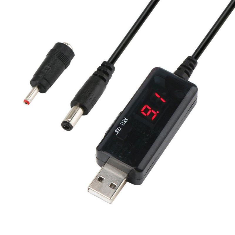Usb Boost Converter Dc 5V To 9V 12V Usb Step-Up Converter Cable + 3.5X1.35Mm Connecter For Power Supply/Charger/Power Converter
