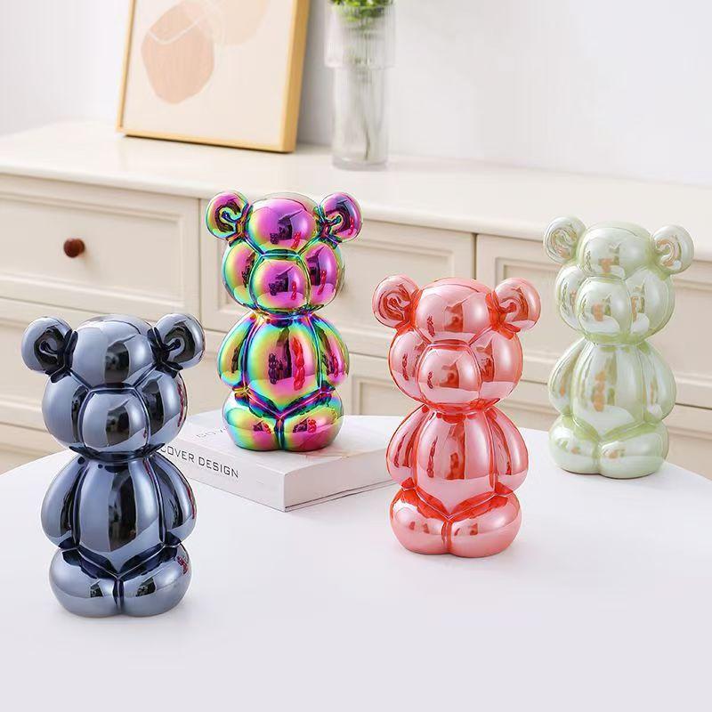 25.5cm Creative Balloon Bear Abstract Ceramic Ornament Sculpture Study Room Statue Home Decor Office Accessories Decoration Gift