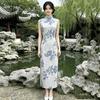 Kolsuz milli tarz, yeni Çin Suzhou uzun cheongsam, geliştirilmiş genç 1011 yeni kadın yüksek kaliteli his, günlük giyim