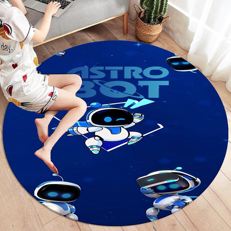 ASTRO BOT Round Area Rug,Carpet Rug for Living Room Bedroom Sofa Playroom Decor,Non-slip Floor Mat