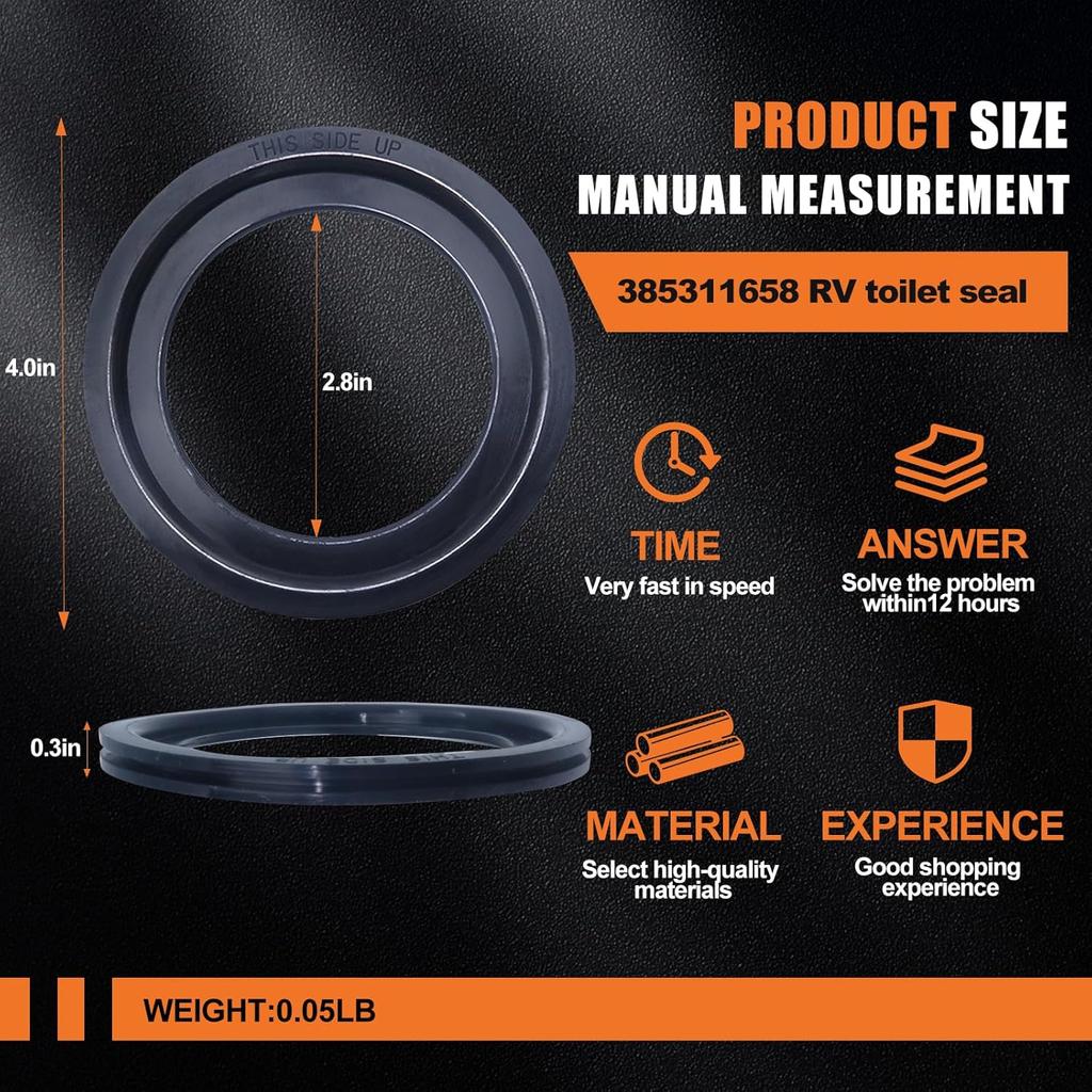 RV Toilet Seal, Flush Ball Seal Gasket Replacement for Dometic 300/310/320 - Upgraded 385311658 - Toilet Seal Parts to Solve The Leakage Problem,