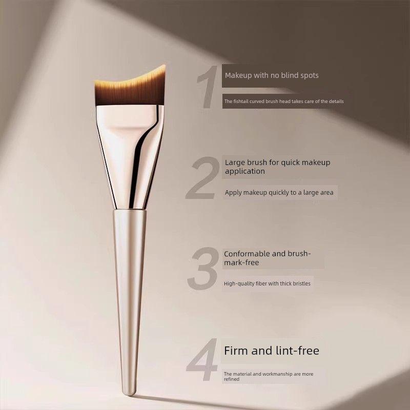 Foundation Brush, Non-Marking, Non-Powder-Absorbing, Flat-Head Angled Liquid Foundation Brush, Ultra-Thin Contouring and Concealing Makeup Brush