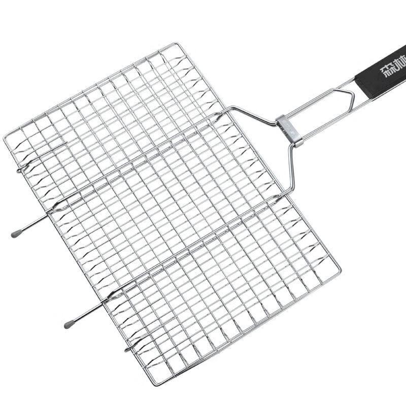 Detachable Stainless Steel BBQ Grill Net & Clamp