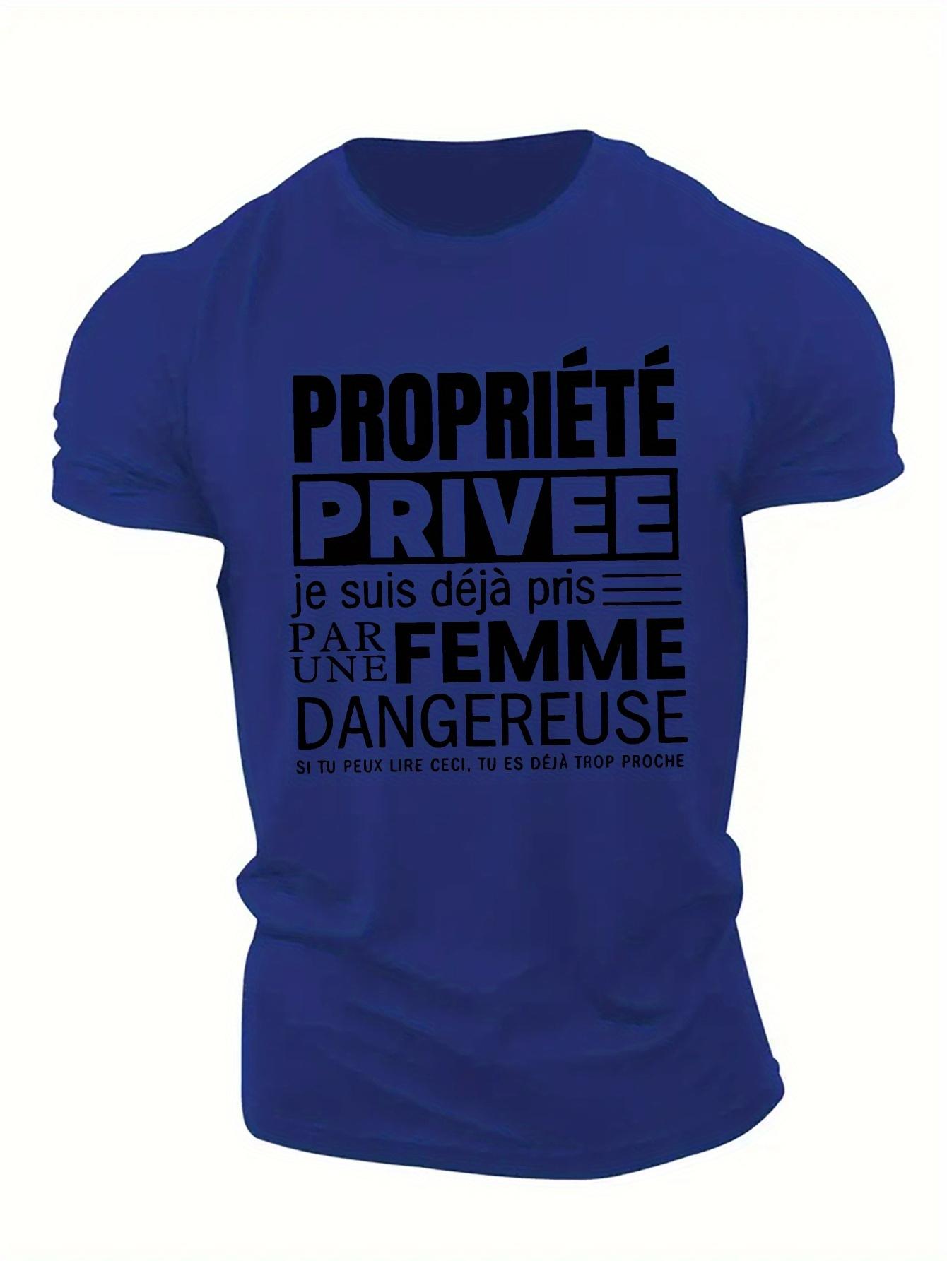 

Men S Humorous French Quote T-Shirt - Property Rights Are Desired Graphic Tee L