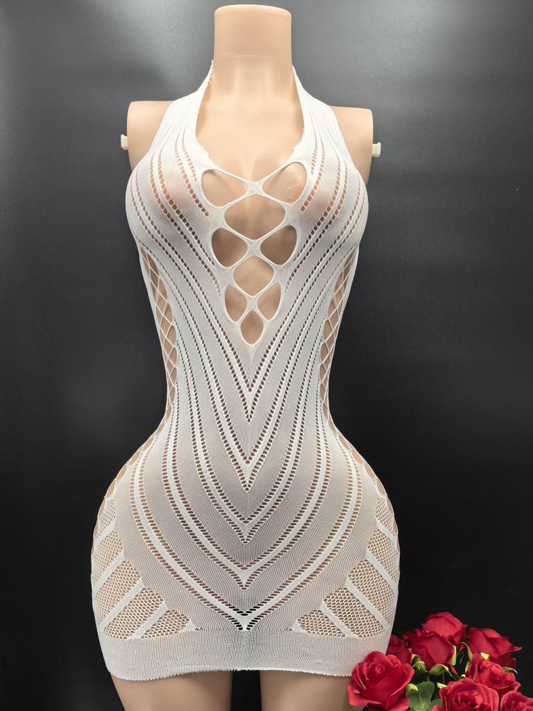 Night Dress Fishnet Hot Erotic Underwear Mini Dress Porno Women Lingerie Mesh Bodysuits Sexy Costumes Lenceria Beach Dress