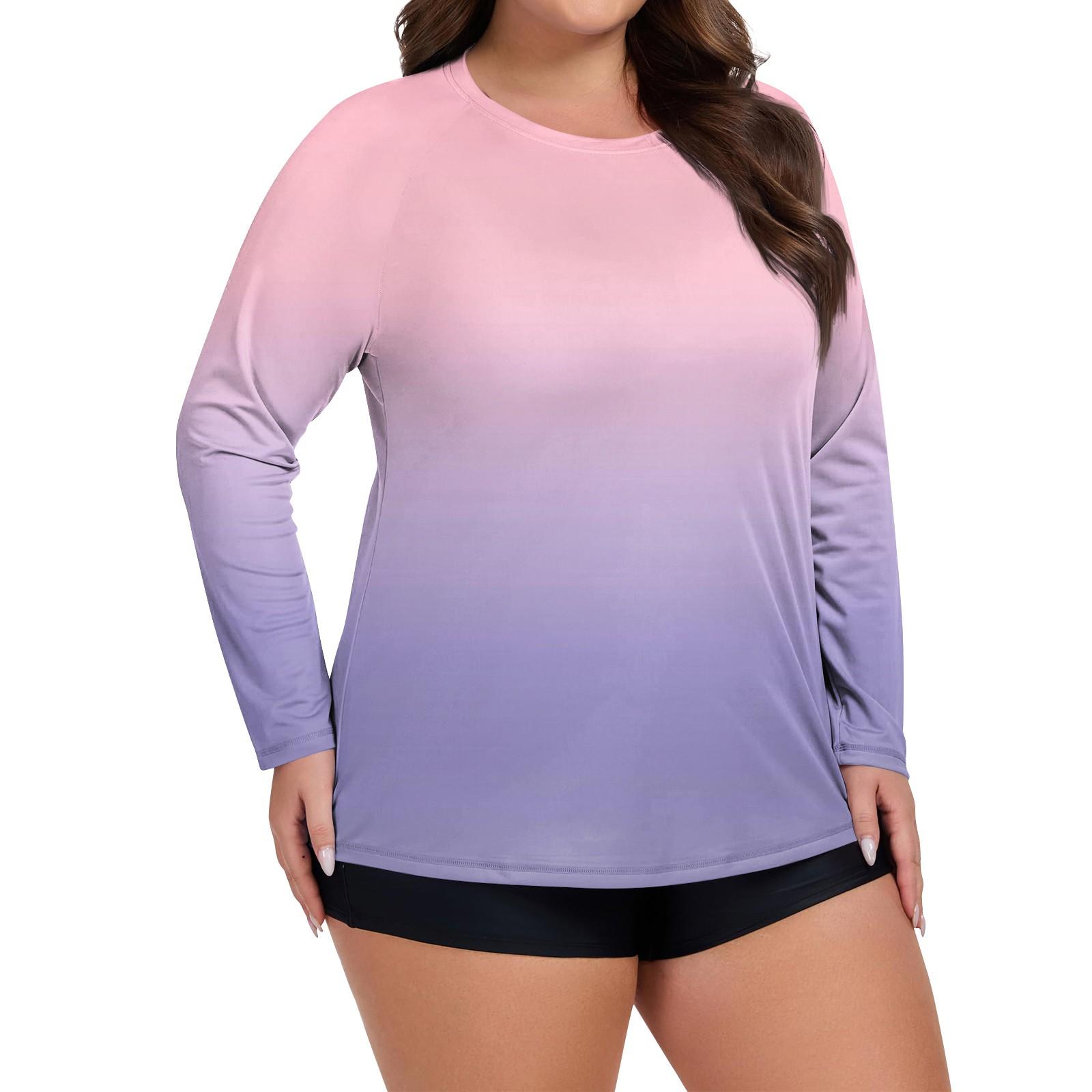 

Женский купальник с длинным рукавом большого размера с принтом, солнцезащитная куртка, быстросохнущий топ для хайкинга XXL