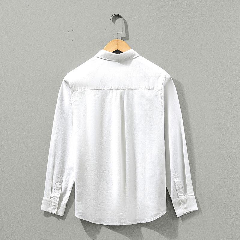 Men's Cotton Linen Long Sleeve Slim Fit Shirt - Spring/Autumn Trendy Casual Wear