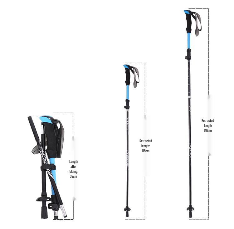 Yunxiang Ultra-light 7075 Aluminum Trekking Poles - Folding, Non-slip, Professional Outdoor Walking Sticks