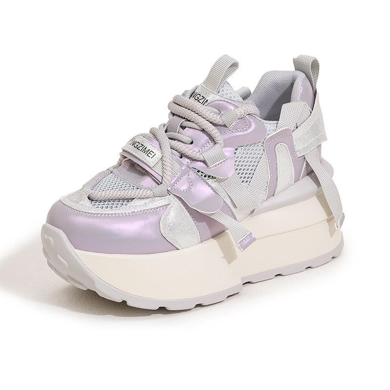 

Fashion 8CM Women s Casual Sports Shoes Spring Autumn College Style Thick Bottom Breathable Soft Sole Running Shoes Comfortable Footwear 34