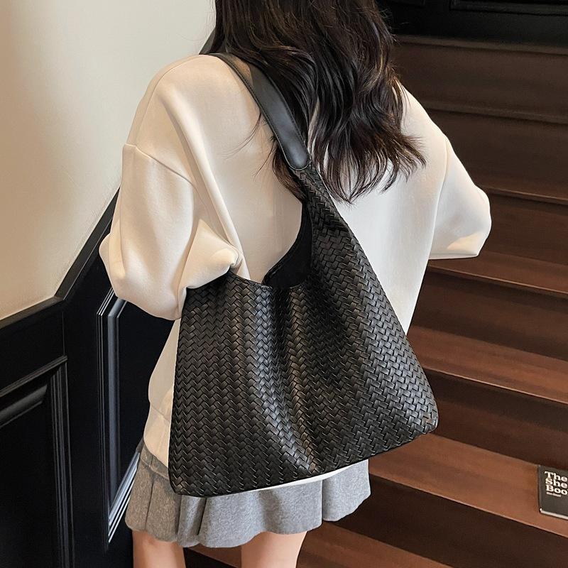 Woven Bag Women's New Fashion Trend Shoulder Bag Simple Large Capacity Handbag Mother and Child Big Bag