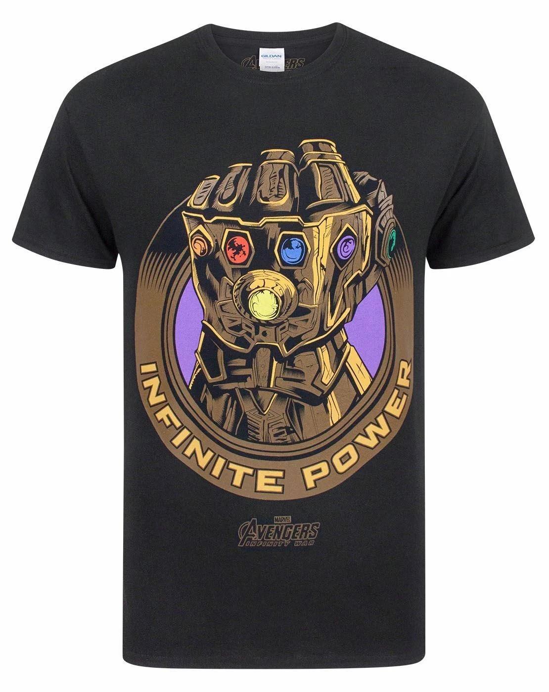 Marvel Black Thanos Short Sleeved 100% Cotton T-shirt Mens Tees Top Mens 3XL