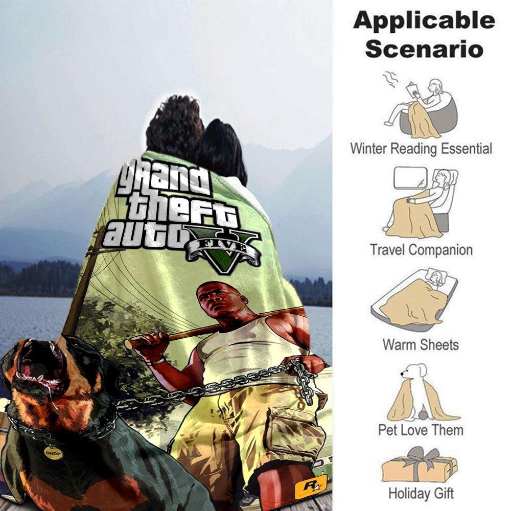 1pc Grand Theft Auto Soft Flannel Blanket with Designer Print A Cozy Blanket for All Seasons, Perfect for the Couch, Bed, Office