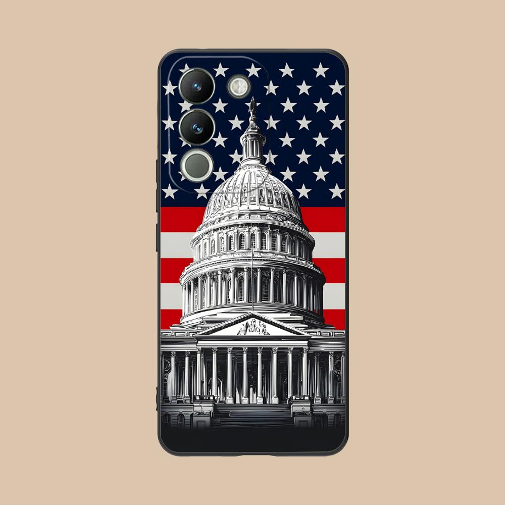 USA America Flag Matte TPU Mobile Phone Case for VIVO V60 V50 V40 V30 V29 V27 V25 V23 Pro Lite 5G Colorful Printing Cover