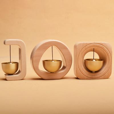 1 Pc Brass Dopamine Doorbell Wooden Bell Entry House Wind Chime Japanese Style Housewarming Entry House Pendant
