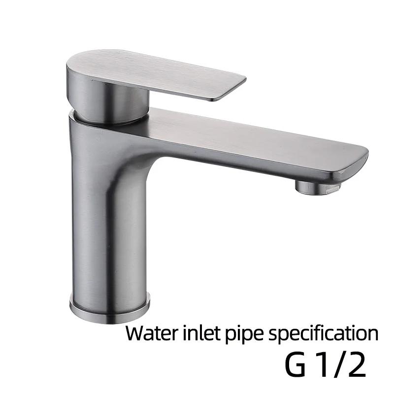 Gun Gray/Brushed Stainless Steel Faucet Washbasin Sink Hot and Cold Water Home Bathroom Kitchen Cabinet Washbasin