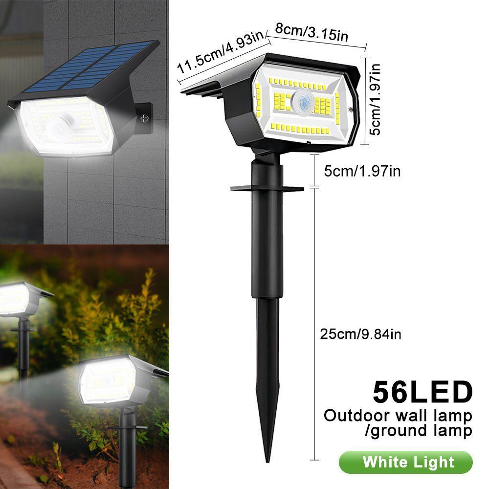 4PCS 72LED Solar Landscape Spotlights Solar Garden Lights Waterproof Solar Powered Fence Wall Lights Backyard Garage Yard
