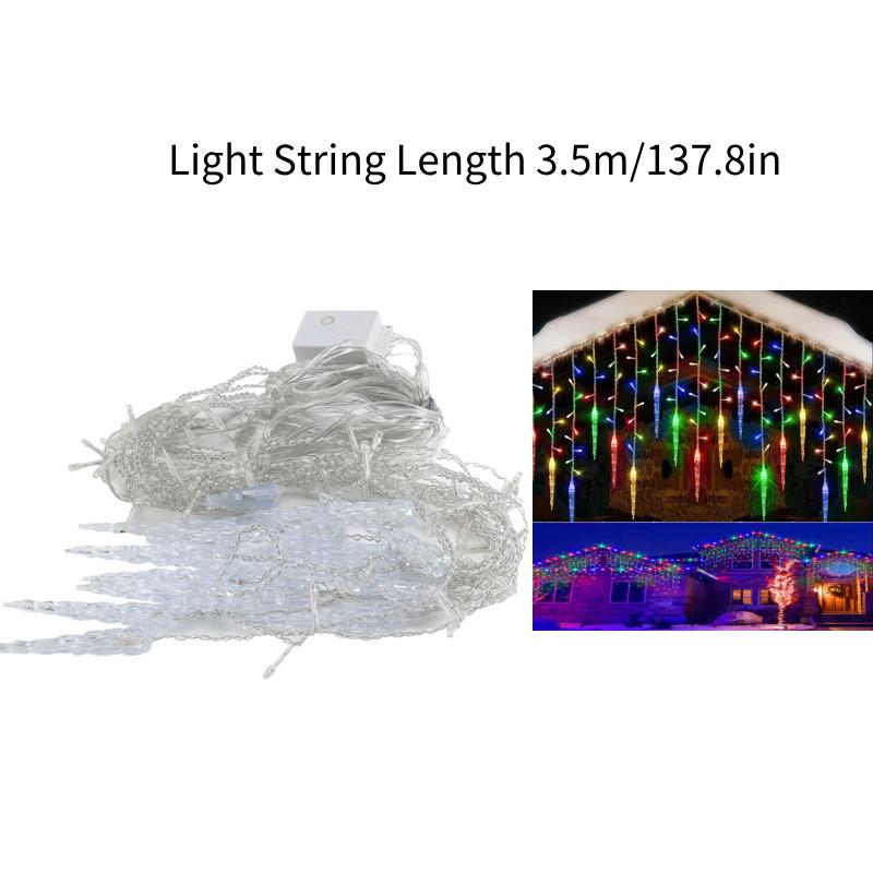 Led Christmas Icicle Lights Window Falling Rain Outdoor Garden Party Home Decor